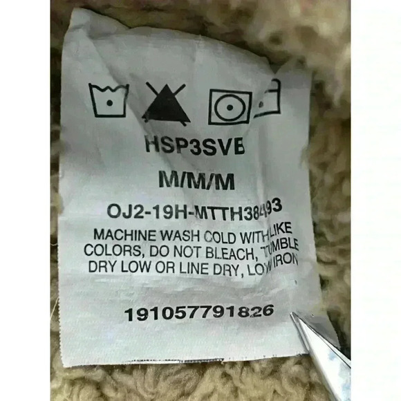 Wrangler Heavy Flannel Shacket Sherpa Lined Jacket Mens M Blue Plaid flaws - Picture 4 of 9